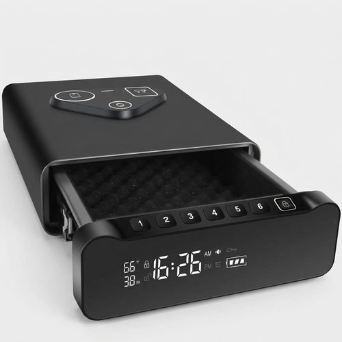 BBRKIN Biometric Gun Safe — Metal Black